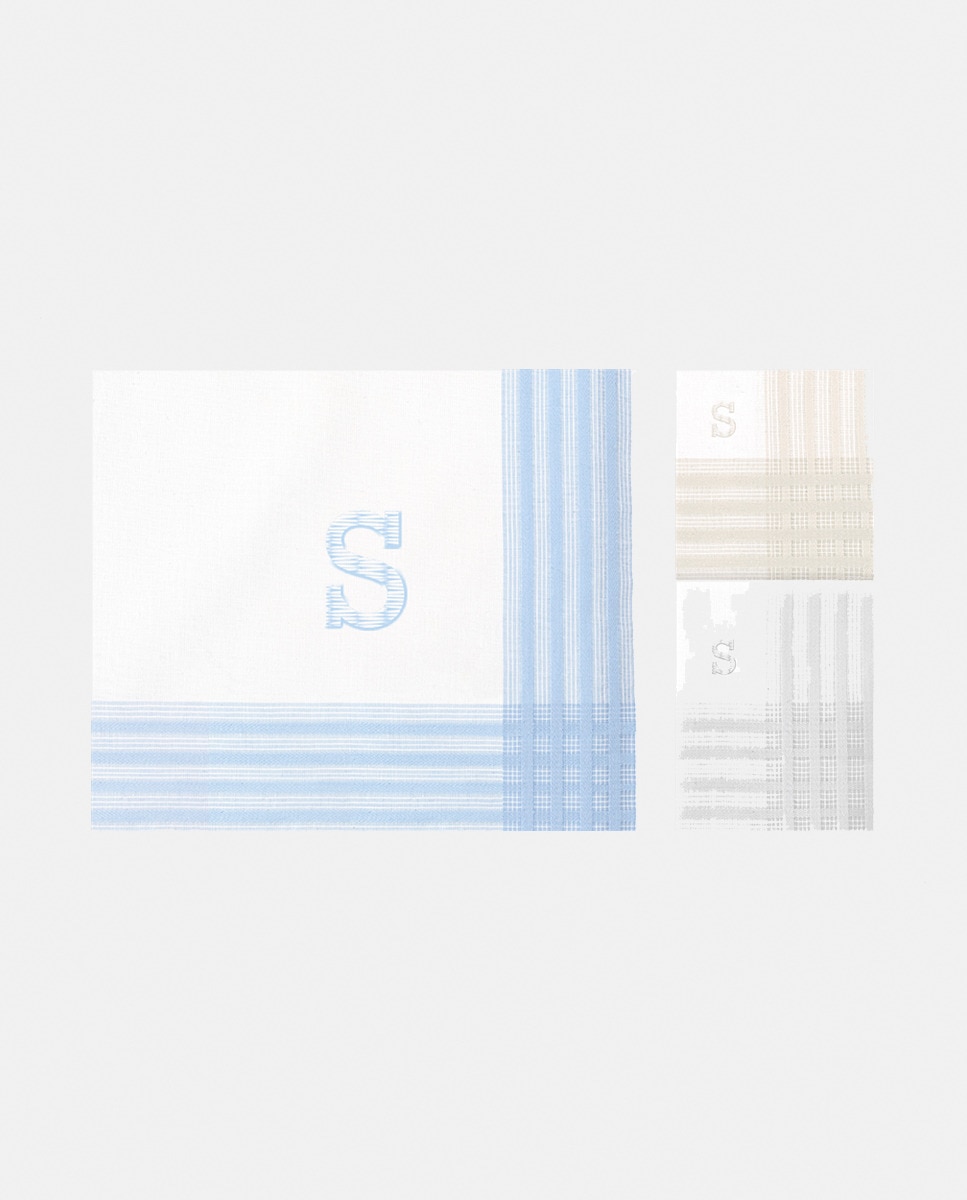 Estojo de 3 Lenços com Inicial e em Algodão ullo Cotton Juice Baby Home para Capazo y Silla de auto Grupo 0 Pinos nata-1