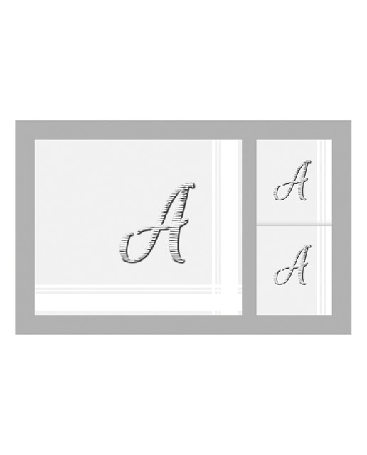 Imagen 0 de Estuche 3 pañuelos de hombre en algodón con inicial