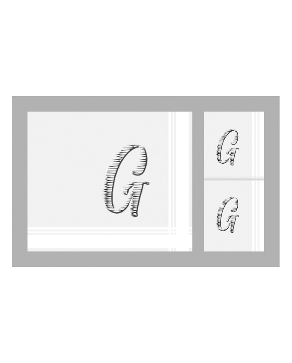 Estojo de 3 Lenços com Inicial e em Algodão g-1