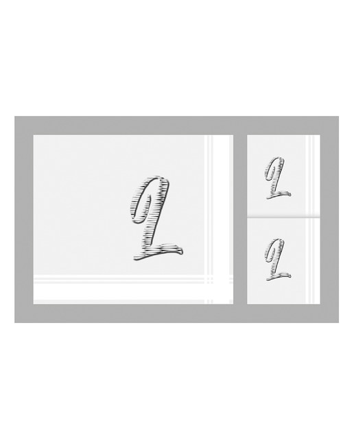 Imagem 0 de Estojo de 3 Lenços com Inicial e em Algodão