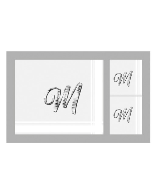 Imagen 0 de Estuche 3 pañuelos de hombre en algodón con inicial