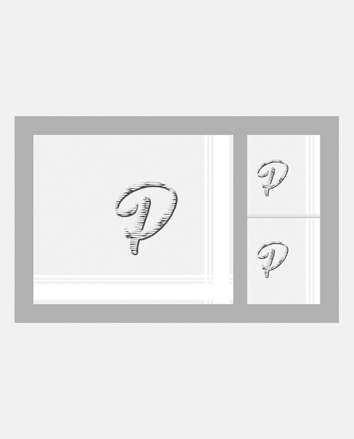 Imagen 0 de Estuche 3 pañuelos de hombre en algodón con inicial