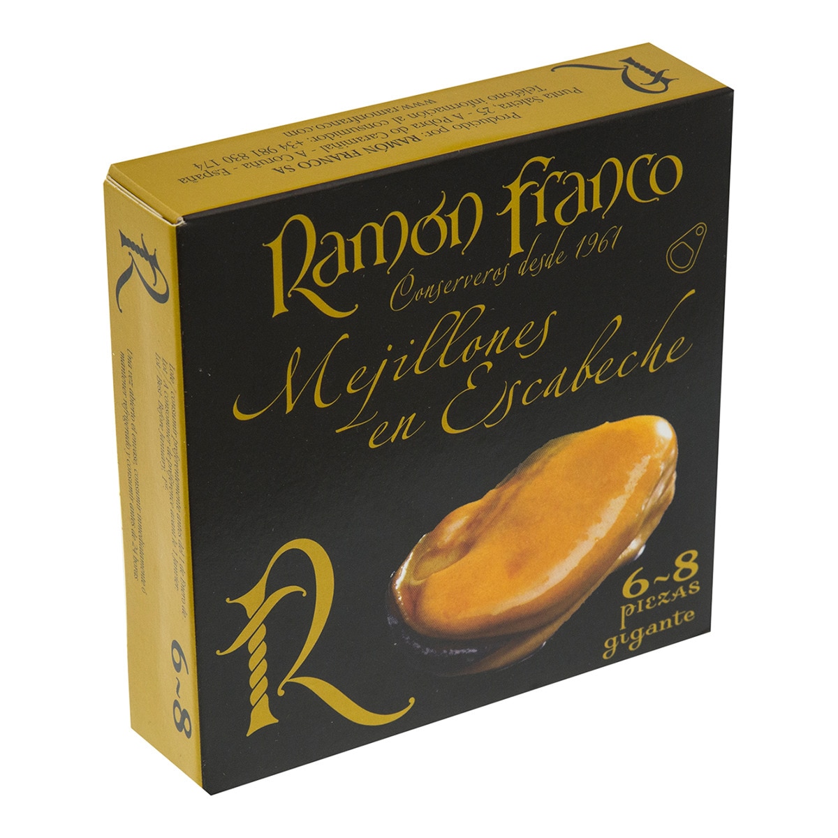 Mejillones de la rías gallegas en escabeche gigantes 6-8 piezas Ramón Franco 1