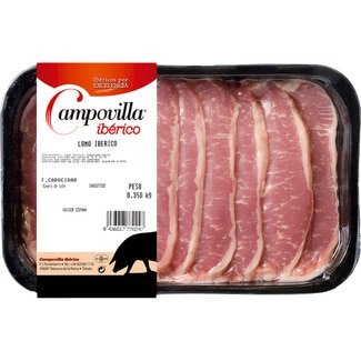 filetes de lomo fresco de cerdo ibérico bandeja 350 g - Campovilla