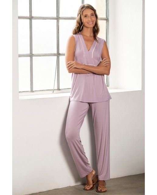Imagem 0 de Pijama Calça Com Manga Cava