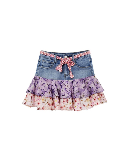 Imagen 0 de Minifalda denim volantes