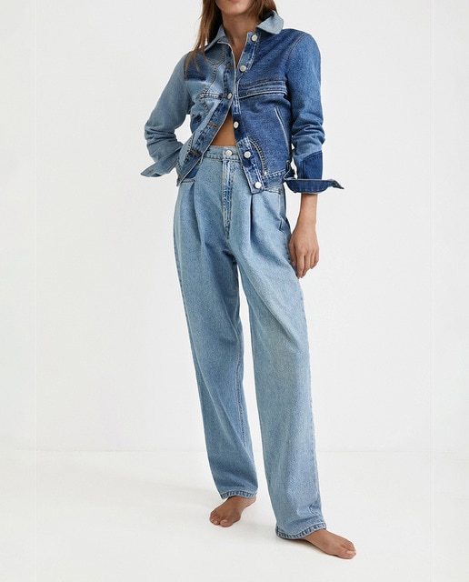 Imagen 0 de Vaquero loose pinzas upcycling