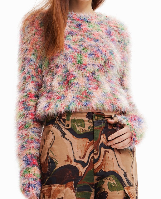 Imagen 0 de Jersey multicolor efecto pelo