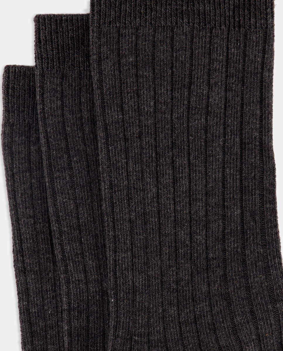 Pack de 3 calcetines infantiles de canalé Gris oscuro-2