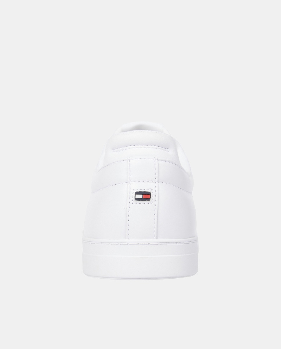 Sapatilhas com Bandeira e em Pele Branco-3