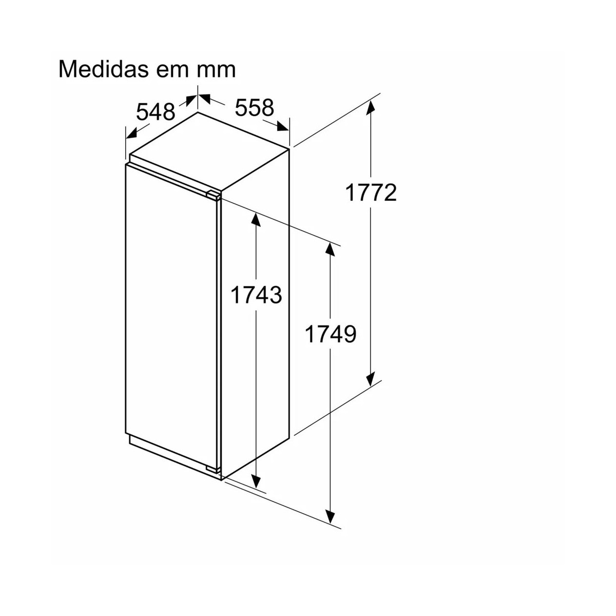 Frigorífico de 1 Porta Encastrável Siemens KI81RADD0 com Fecho SoftClose e de 177,2 cm - Branco Branco-6