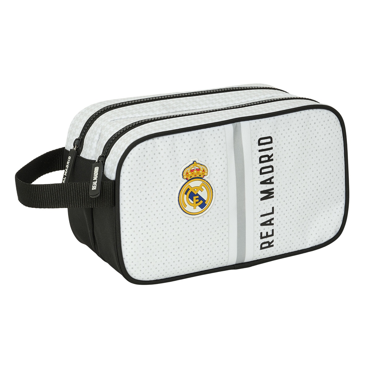 Neceser 2 cremalleras adaptable a carro Real Madrid C.F. 1ª equipacion 24/25 blanca y gris Blanco / Gris-1