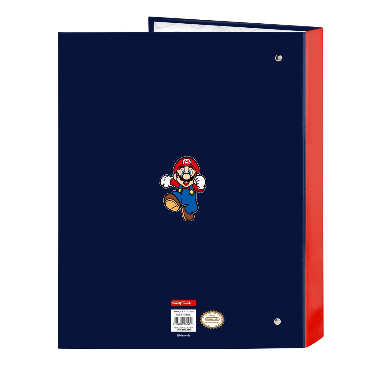 Carpeta folio 4 anillas mixtas Super Mario Bros Safta azul marino Azul marino-2