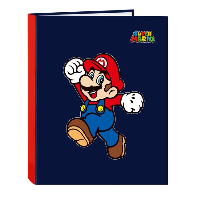 Imagen 0 de Carpeta folio 4 anillas mixtas Super Mario Bros Safta azul marino