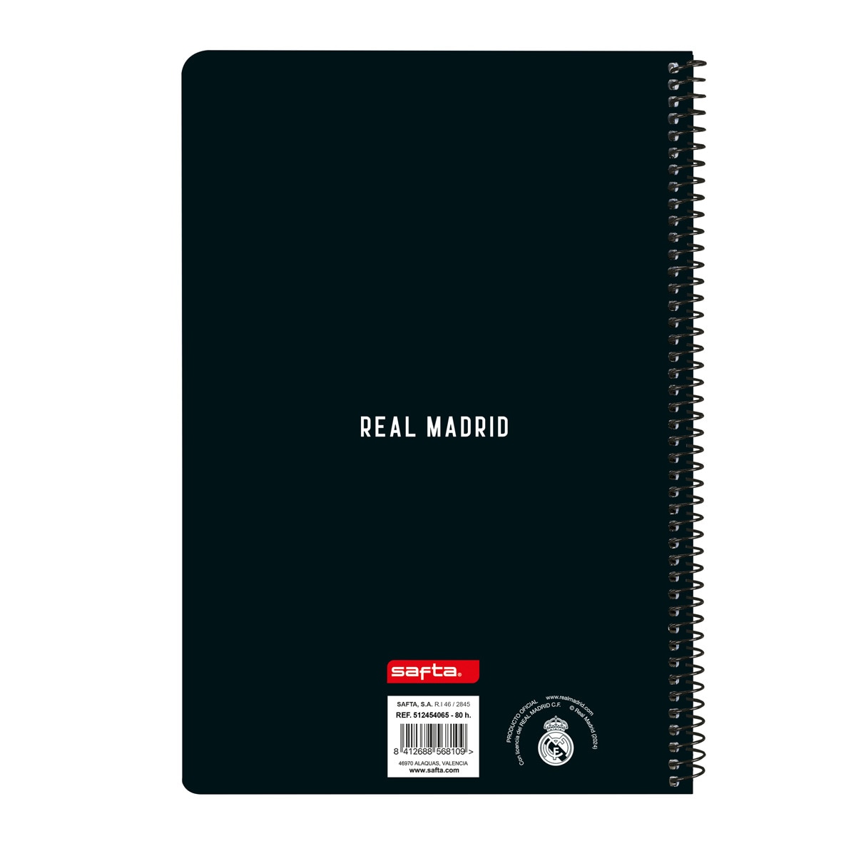 Bloco de notas fólio 80 folhas capa dura Real Madrid C.F. 1st kit 24/25 branco e cinzento Branco / Cinzento-2