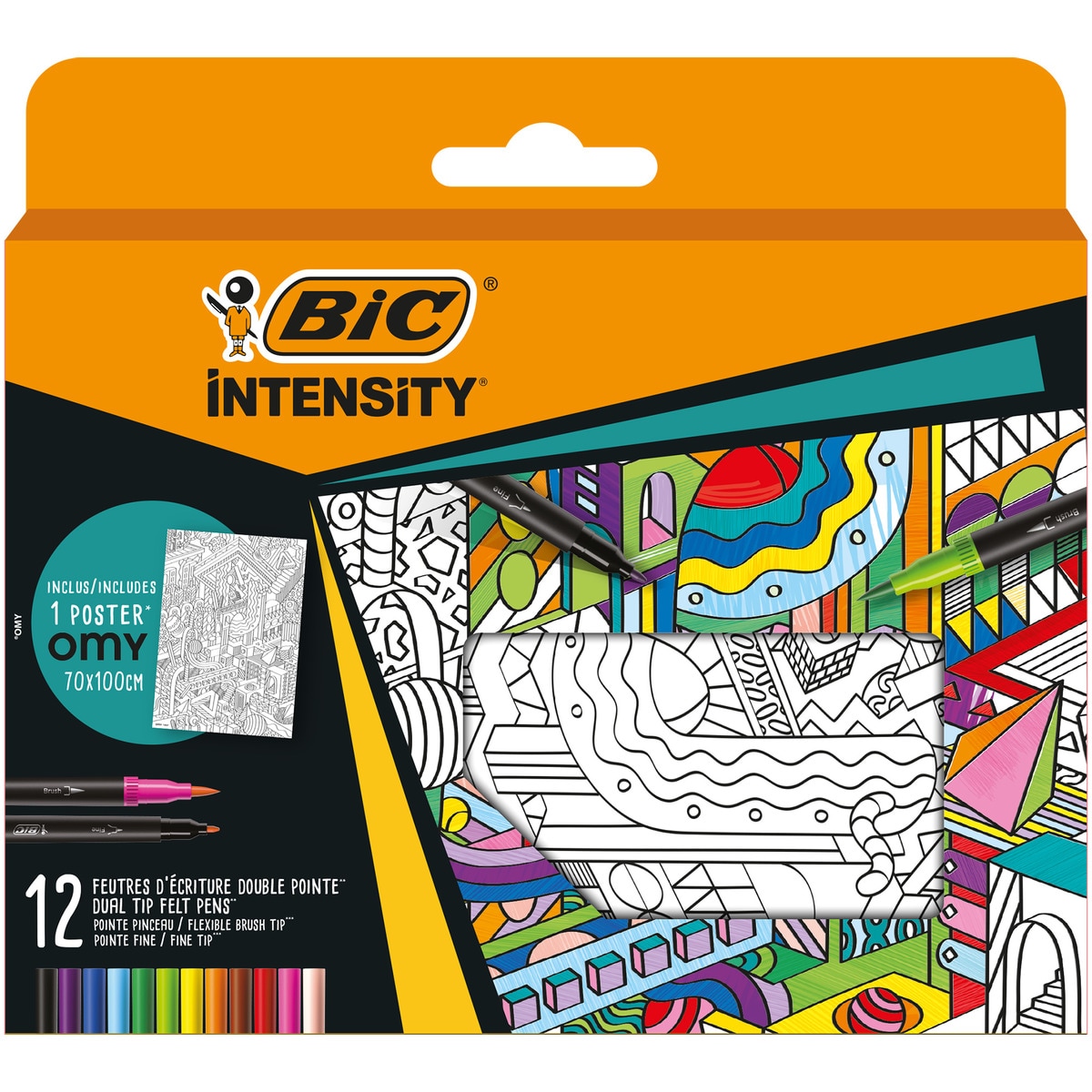 Imagen 0 de Pack regalo Intensity BIC 12 rotuladores + 1 poster
