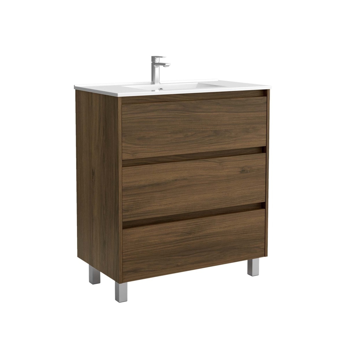 Mueble de baño con 3 cajones y patas Noja Salgar Nogal Maya-1