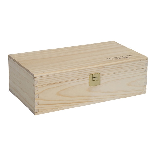 Imagen 0 de Caja de madera con cierre de bisagra Club del Gourmet para 2 botellas 75 cl c/una