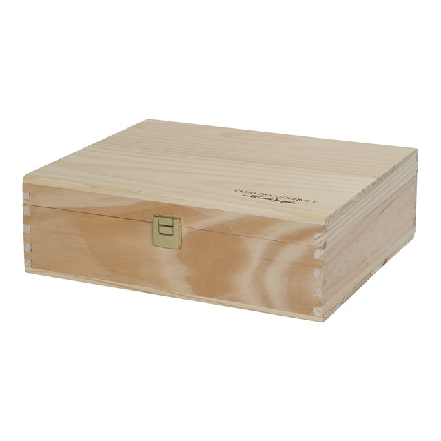 Imagen 0 de Caja de madera con cierre de bisagra Club del Gourmet para 4 botellas 75 cl c/una