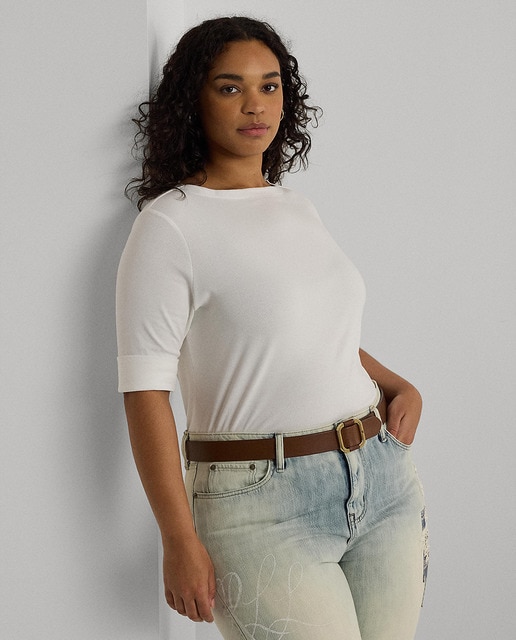 Imagen 0 de Camiseta de mujer de cuello barco