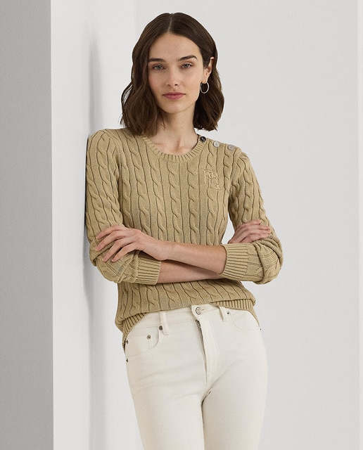 Imagen 0 de Jersey de mujer de algodón con punto de ochos