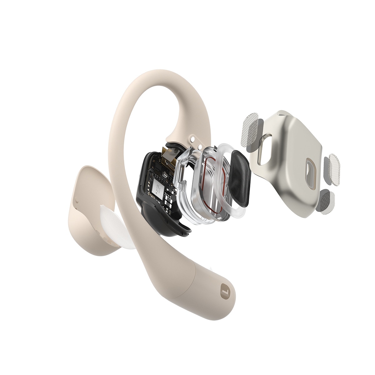 Auscultadores Desportivos True Wireless Open-Ear Premium Bege-5