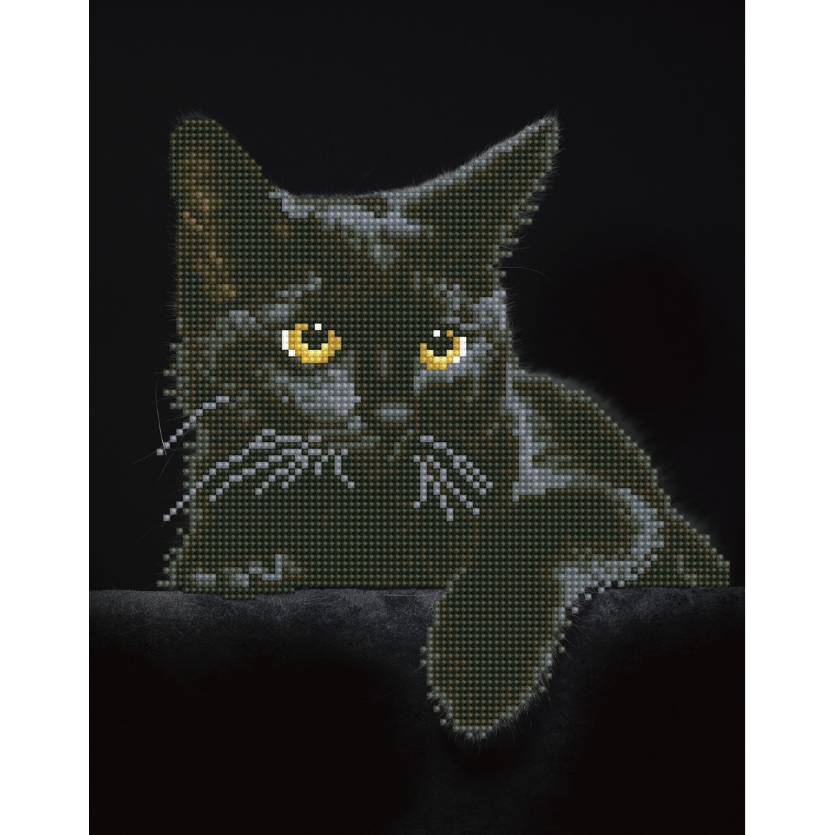 Imagem 0 de Quadro de Pintura com Diamantes Diamond Dotz Midnight Cat