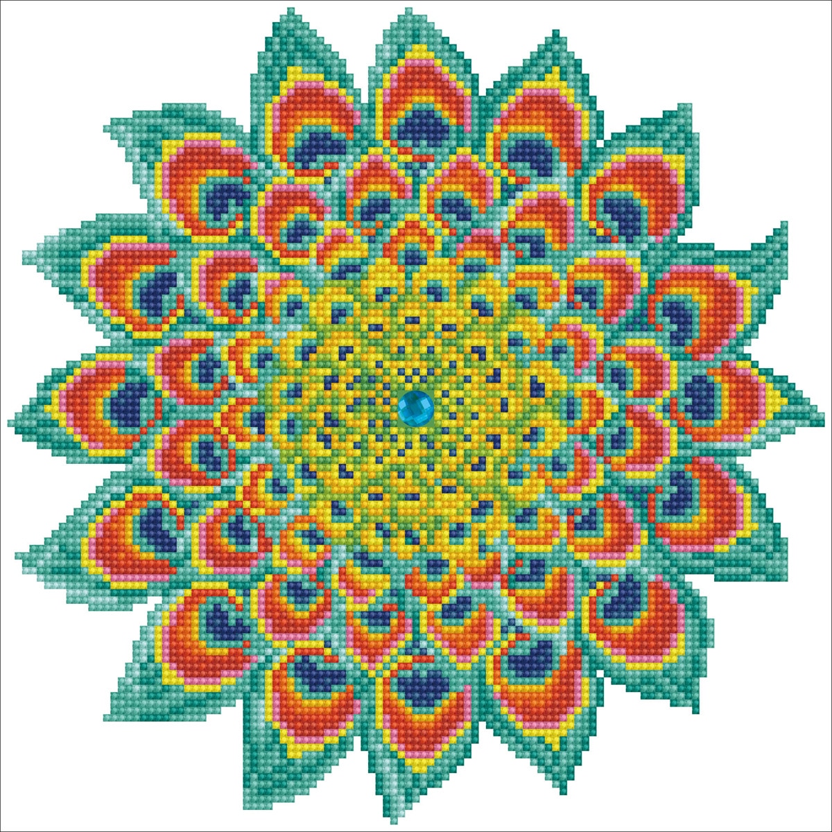 Imagem 0 de Quadro de Pintura com Diamantes Diamond Dotz Peacock Mandala