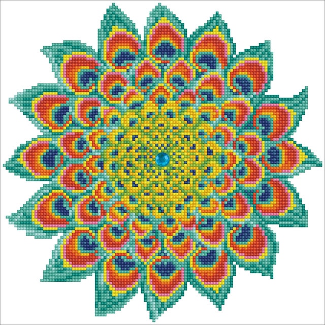 Imagem 0 de Quadro de Pintura com Diamantes Diamond Dotz Peacock Mandala