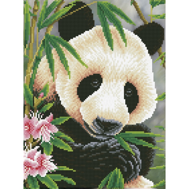 Imagem 0 de Quadro de Pintura com Diamantes Diamond Dotz Panda Prince