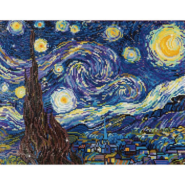 Imagem 0 de Quadro de Pintura com Diamantes Diamond Dotz Starry Night de Van Gogh