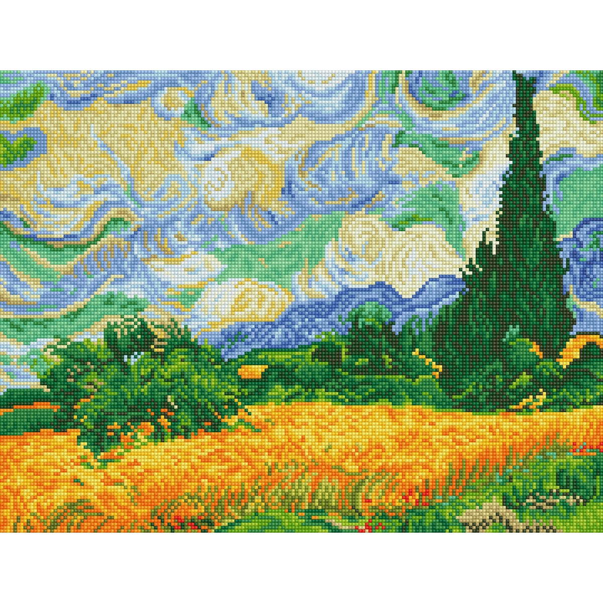 Imagem 0 de Quadro de Pintura com Diamantes Diamond Dotz Wheat Fields de Van Gogh