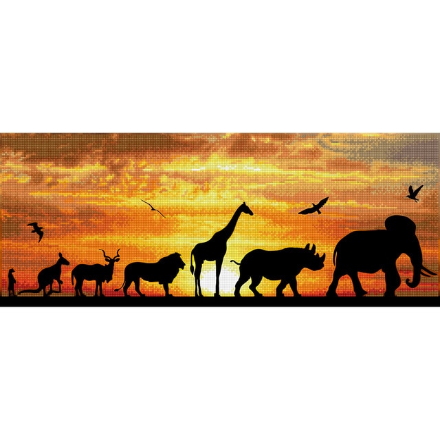 Imagem 0 de Quadro de Pintura com Diamantes Diamond Dotz African Sky