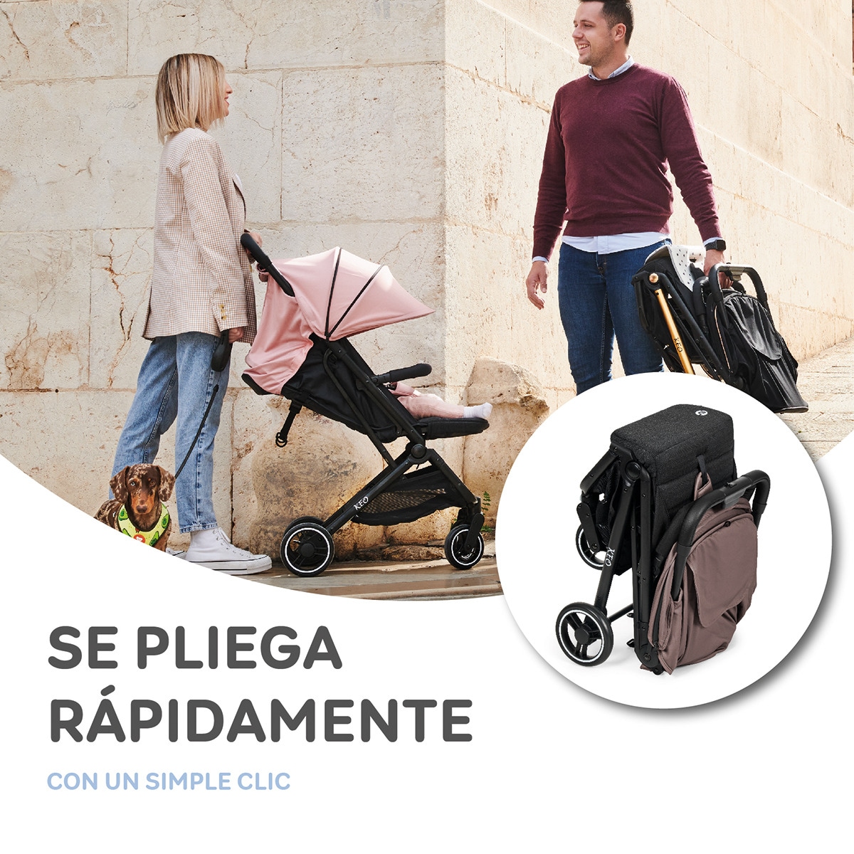 Silla de paseo Keo Marrón-7