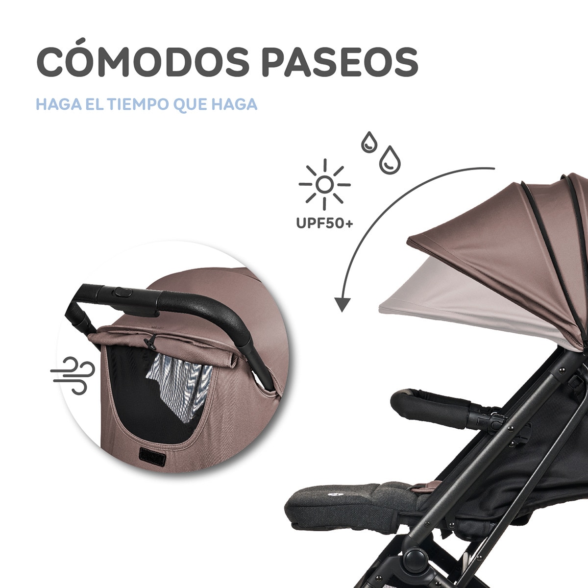 Silla de paseo Keo Marrón-10