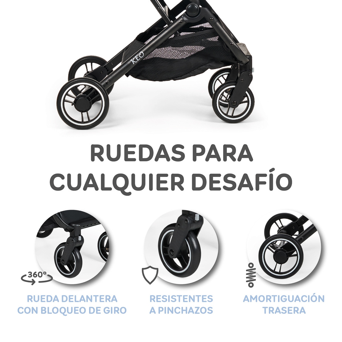Silla de paseo Keo Marrón-8