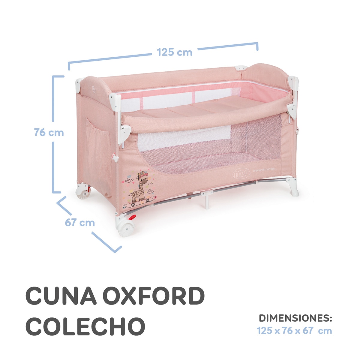 Cuna de viaje Ennis colecho Rosa-11