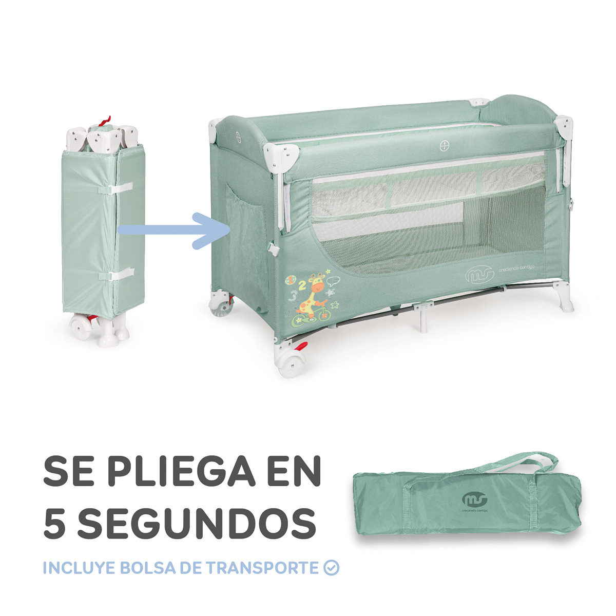 Cuna de viaje Ennis colecho Azul-15