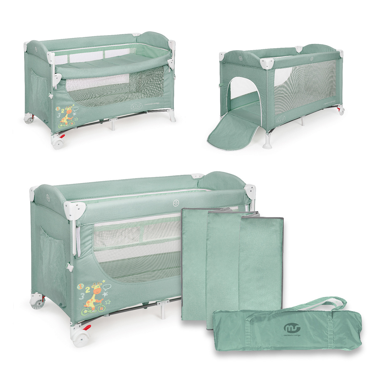 Cuna de viaje Ennis colecho Azul-10