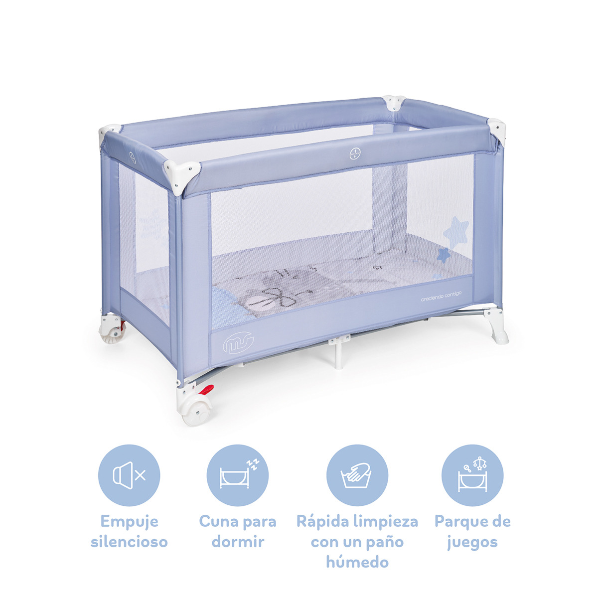 Cuna de viaje Basic Azul-8