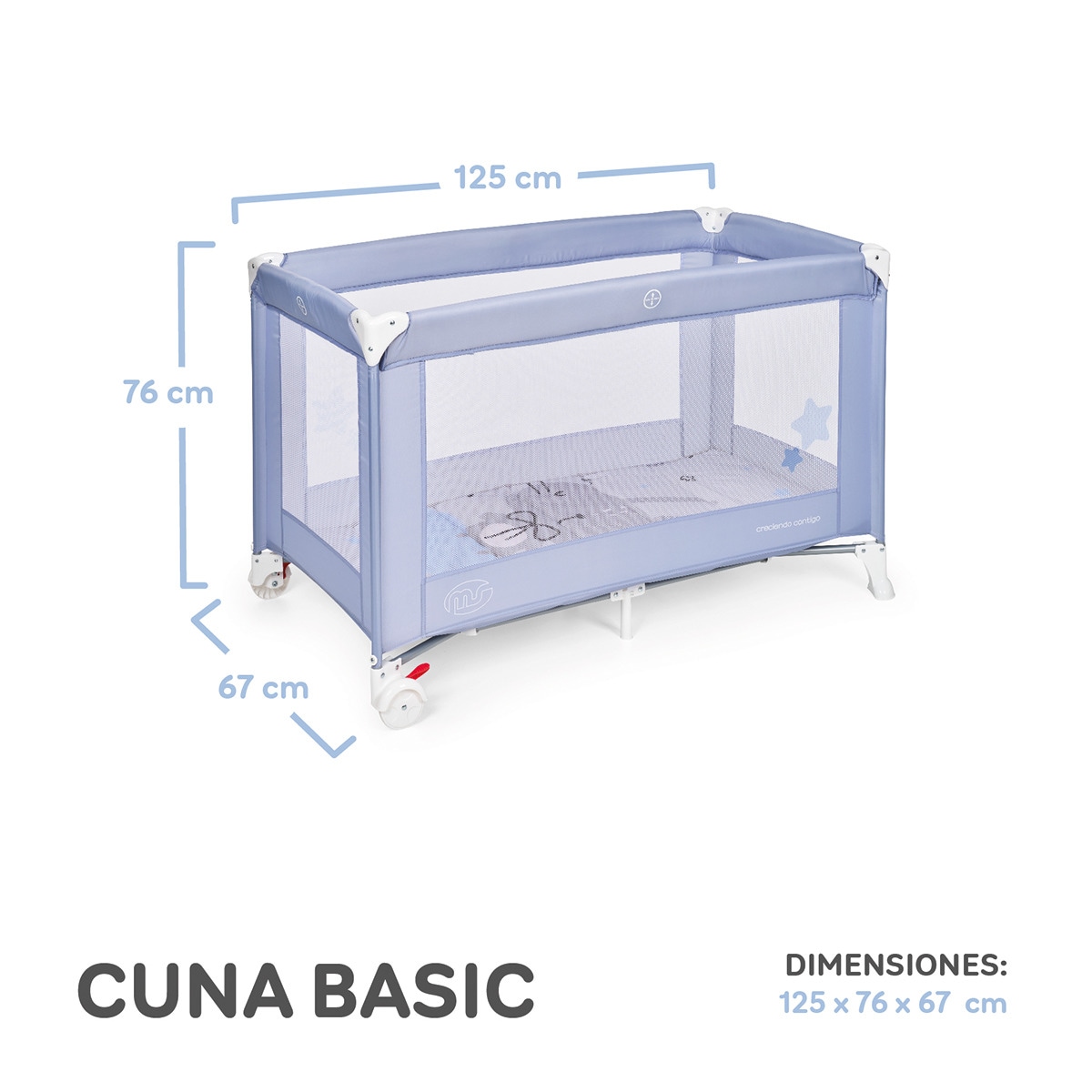 Cuna de viaje Basic Azul-7