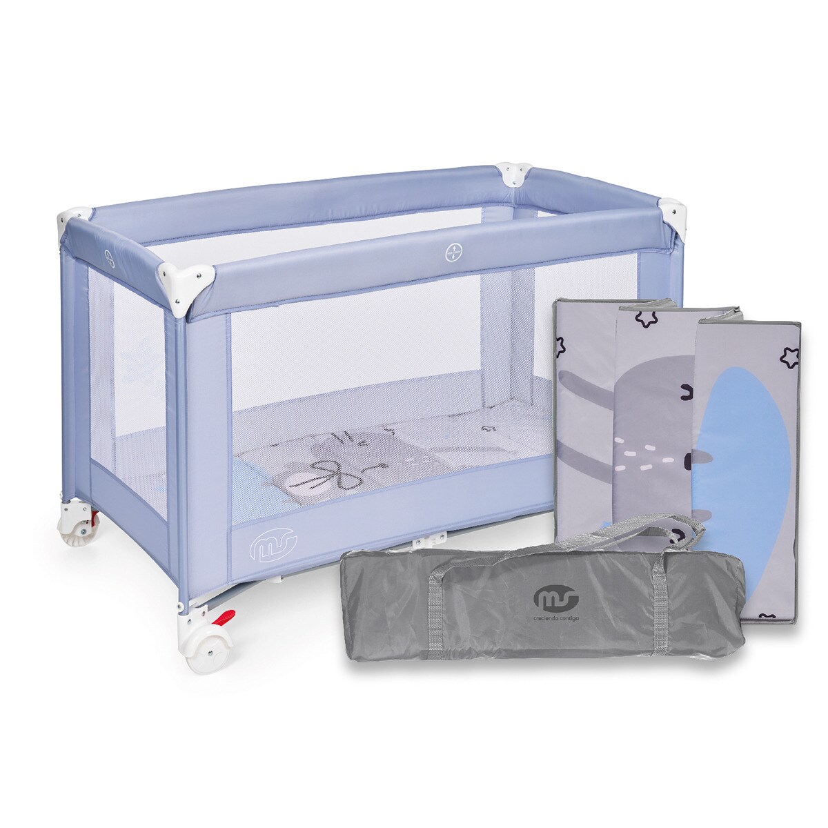 Cuna de viaje Basic Azul-6