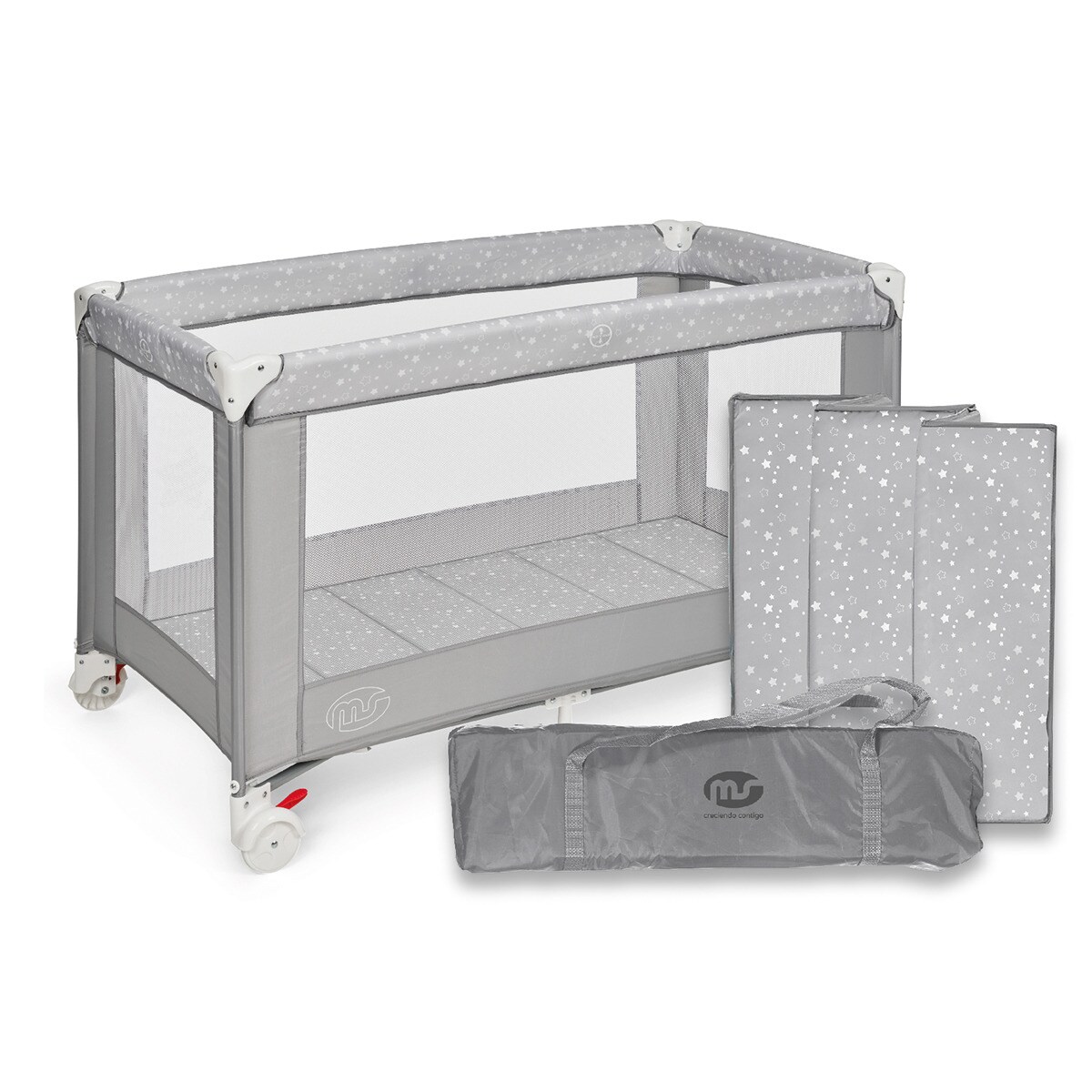 Cuna de viaje Basic Gris-6