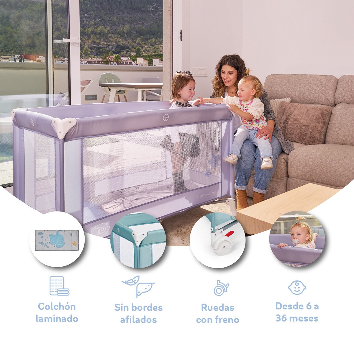 Cuna de viaje Basic Verde-9