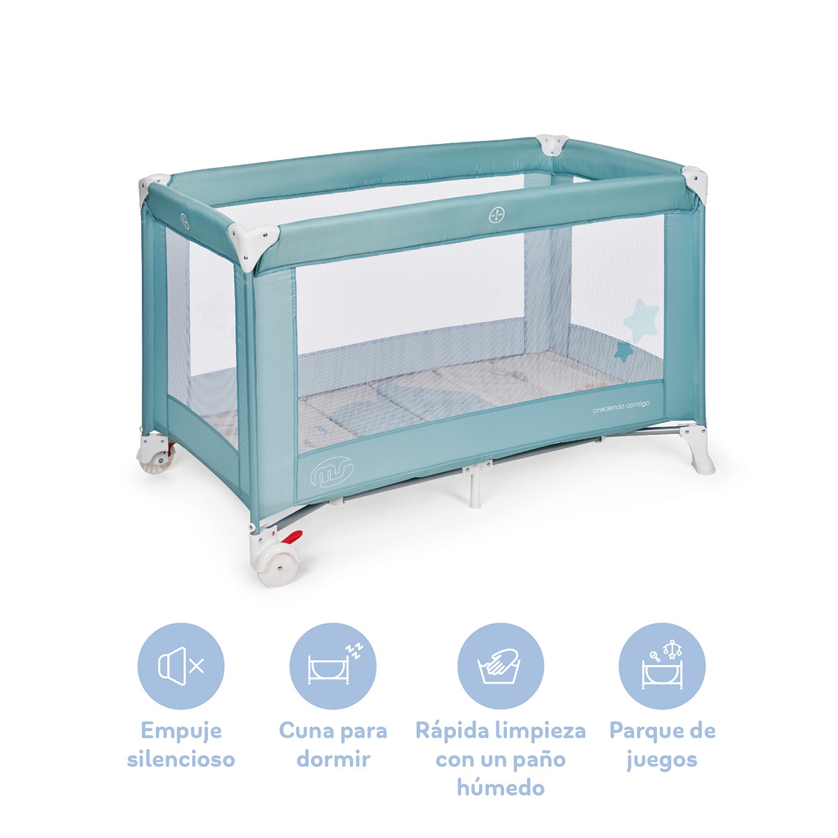 Cuna de viaje Basic Verde-8