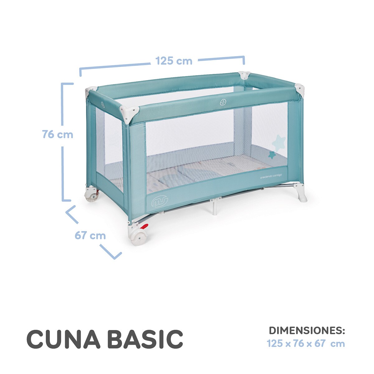 Cuna de viaje Basic Verde-7