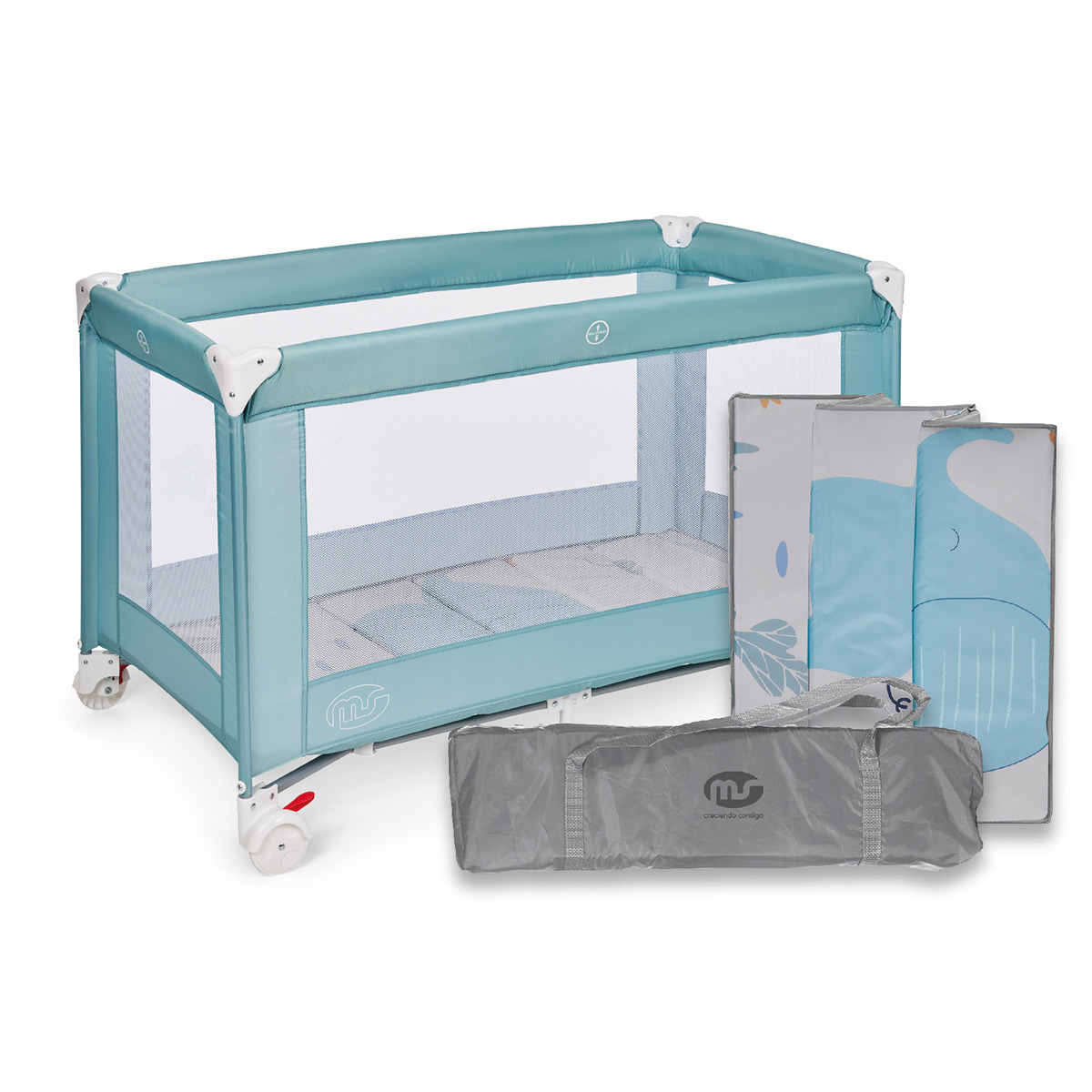 Cuna de viaje Basic Verde-6