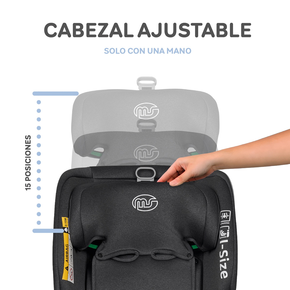 Silla de coche Milos I- Size (40-150cm) Gris-12