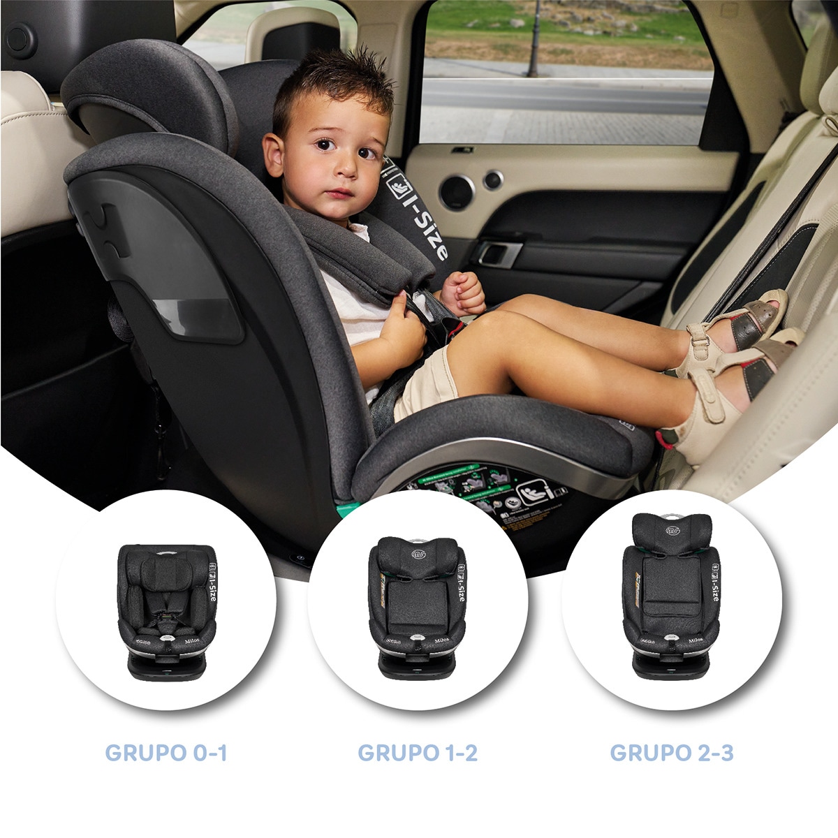 Silla de coche Milos I- Size (40-150cm) Gris-19