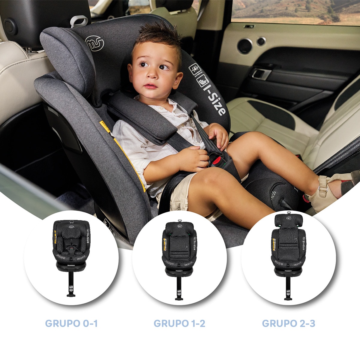 Silla de coche MS Denver I- Size (40-150cm) Gris-20